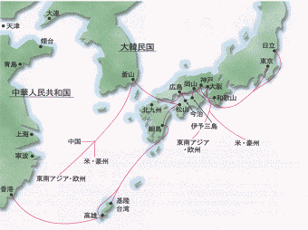 松山港の航路図