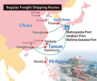 Regular Freight Shipping Routes from Ehime to overseas