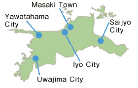place of Saijyo city, Masaki town, Iyo city, Yawatahama city, Uwajima city