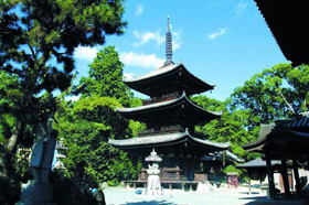 The 88 Shikoku sacred temples and the pilgrimage road
