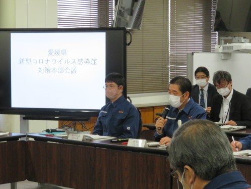 1月7日（金曜日）愛媛県新型コロナウイルス感染症対策本部会議（県庁）の画像
