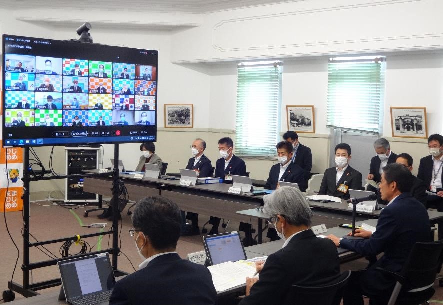 2月15日（水曜日）愛媛県・市町連携推進本部会議（ウェブ会議）（県庁）の画像