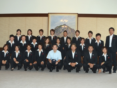 8月6日（月曜日）女子野球日本代表チームの訪問（県庁）