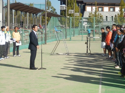 10月25日（日曜日）愛媛県ソフトテニス連盟秋季選手権大会開会式（松山市内）の画像