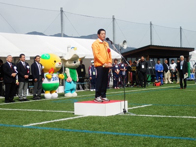 4月9日（土曜日）えひめ国体ラグビーフットボールリハーサル大会「関西セブンズフェスティバル」開会式（久万高原町）の画像