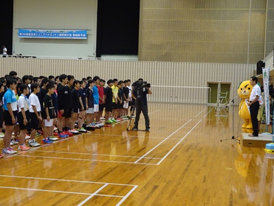 8月8日（火曜日）全日本ジュニアバドミントン選手権大会愛媛県予選開会式（県総合運動公園）の画像
