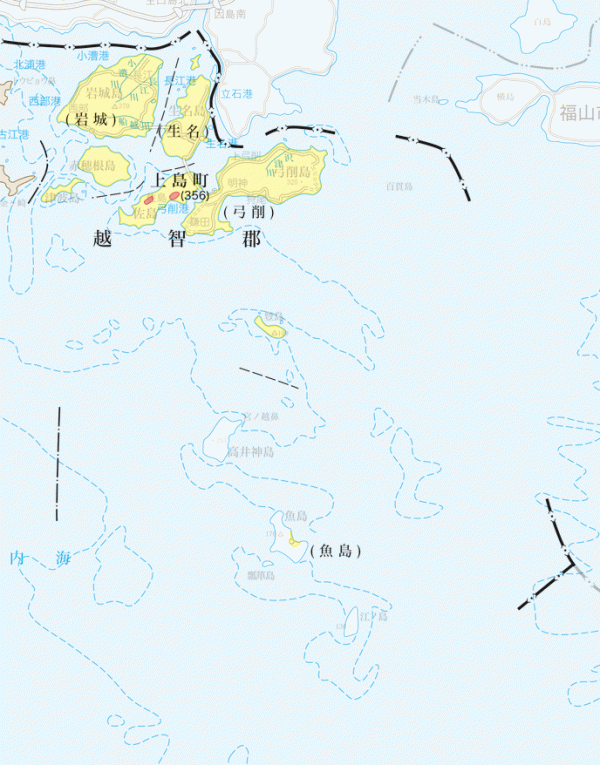 上島町の地籍調査実施状況図