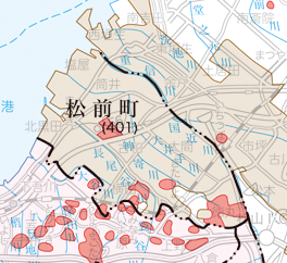 松前町の地籍調査実施状況図