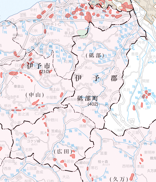 砥部町の地籍調査実施状況図