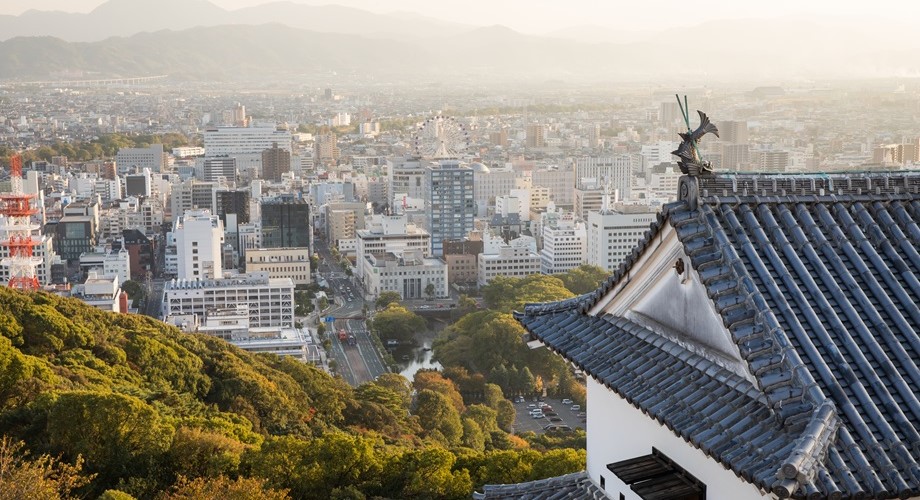 松山城天守閣からの風景の画像