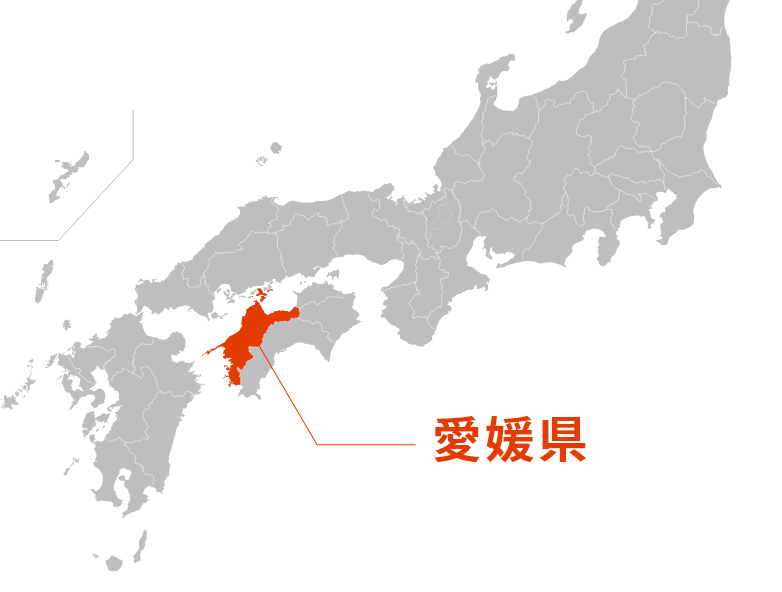 愛媛の位置を示す地図