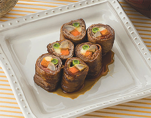 伊予牛のカラフル八幡巻き