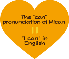 The 'can' pronunciation of Mican = 'I can' in English