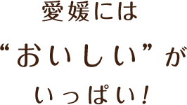 愛媛には“おいしい”がいっぱい!