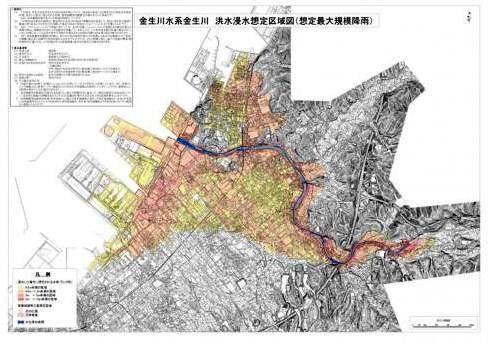 洪水浸水想定区域図-金生川
