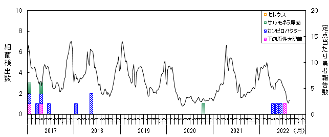 最近月別検出数の推移