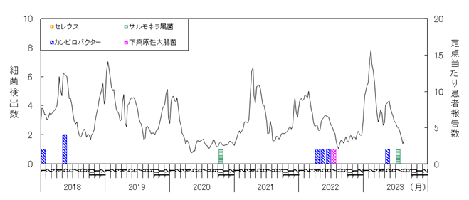 最近月別検出数の推移