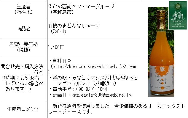 みかんジュースコンクール2020中晩柑SPECIAL1