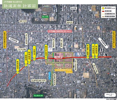 松山駅周辺の事業計画図