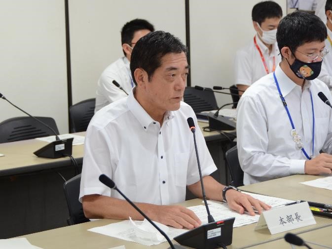 7月16日（木曜日）愛媛県・20市町合同新型コロナウイルス感染症対策本部会議（テレビ会議）（県庁）の画像
