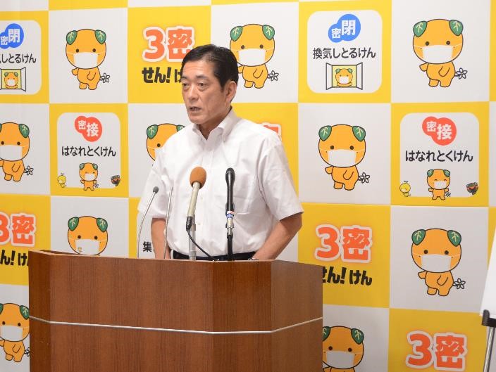 8月6日（木曜日）長崎県での新型コロナウイルス感染事例に係る本県の対応等に関する臨時記者会見（県庁）の画像