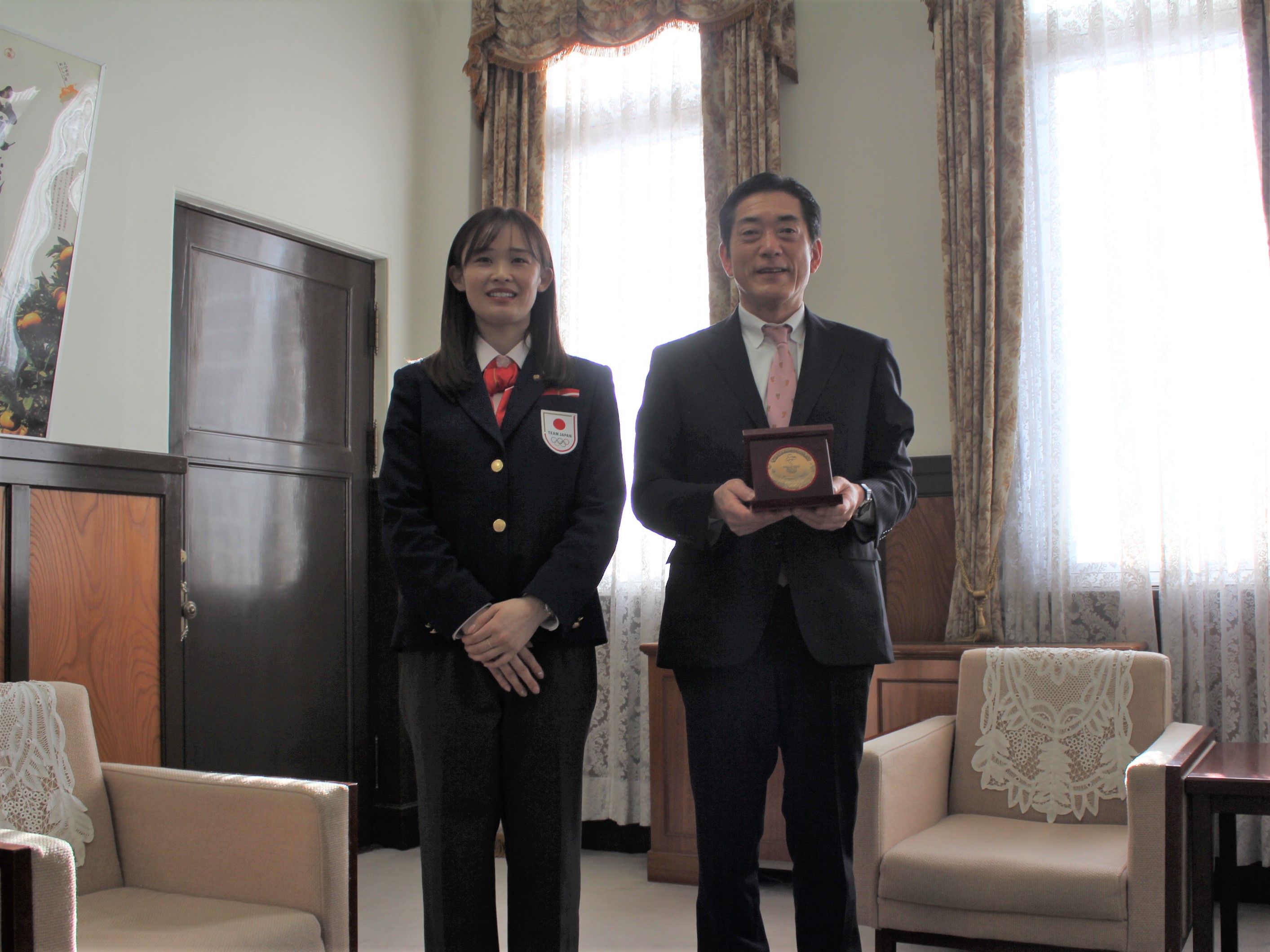 3月29日（火曜日）北京オリンピック出場の郷亜里砂選手の訪問（県庁）の画像