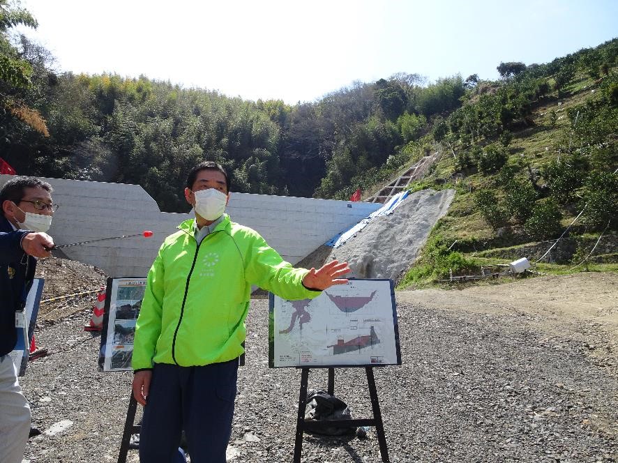 4月7日（木曜日）平成30年7月豪雨災害に係る復興現場視察(宇和島市吉田町南君）の画像