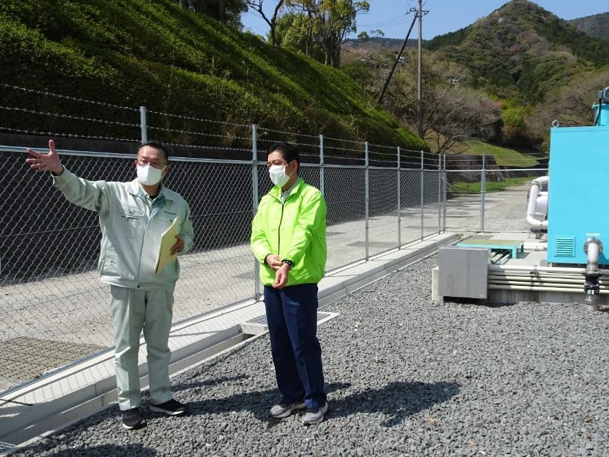 4月7日（木曜日）三間代替浄水場視察(宇和島市三間町黒井地)の画像