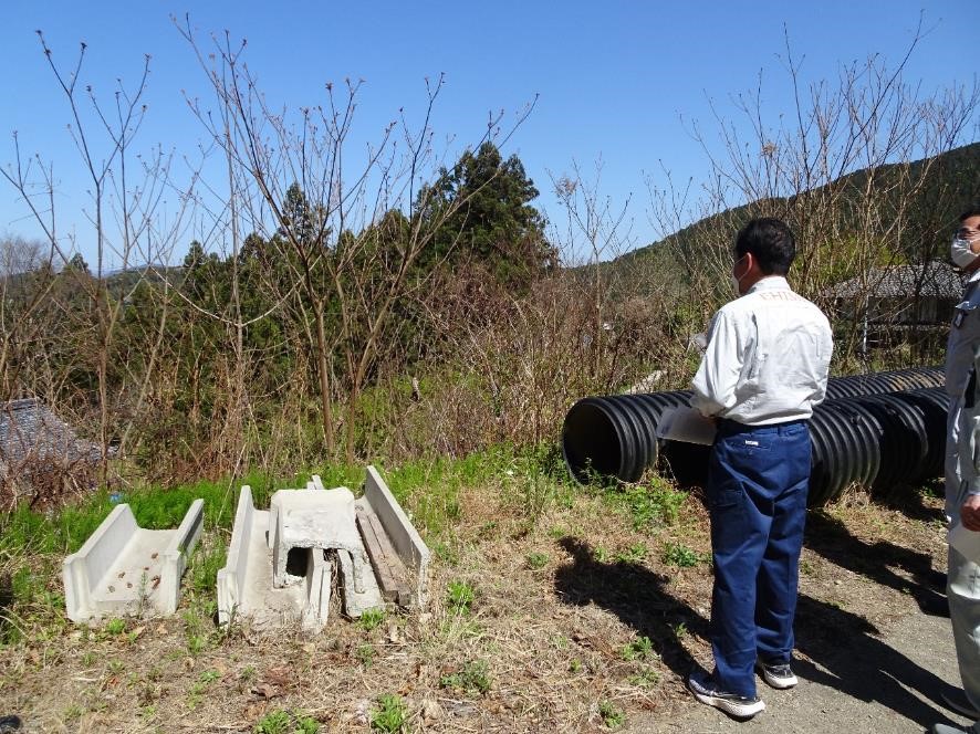 4月8日（金曜日）平成30年7月豪雨災害に係る復興現場視察(大洲市北裏)の画像