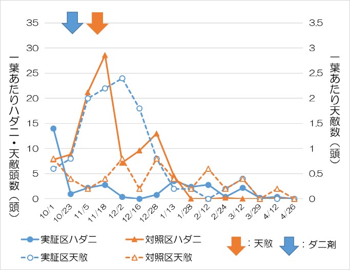 天敵実証試験結果