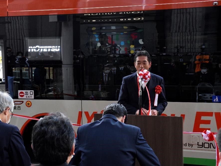 1月25日（水曜日）伊予鉄EVバス出発式（松山市）の画像