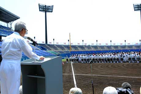 7月16日（火曜日）第84回全国高等学校野球選手権愛媛大会開会式・始球式（坊っちゃんスタジアム）