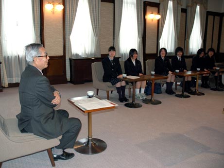 3月22日（水曜日）日中青少年事業 高校生交流代表団出発あいさつ（県庁）の画像