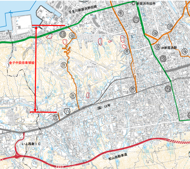 金子中萩停車場線_位置図