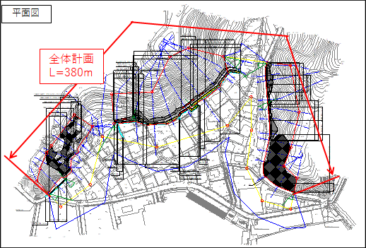 大島宮ノ谷地区急傾斜対策工事_平面図