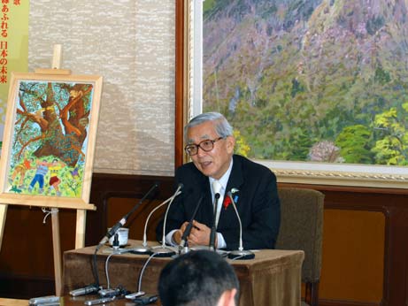 12月11日（火曜日）全国育樹祭の開催日程の決定に関する臨時記者会見（県庁）の画像