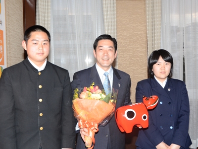 1月25日（水曜日）福島県立双葉高等学校修学旅行生の訪問（県庁）の画像