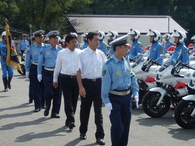 9月20日（木曜日）「秋の全国交通安全運動」　交通機動隊出動式（松山市内）