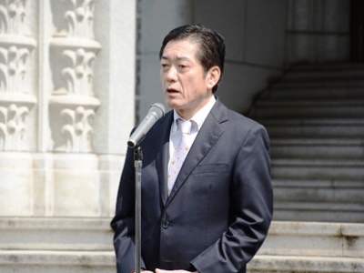 4月22日（金曜日）熊本地震に係る被災宅地危険度判定士並びに災害派遣精神医療チーム（DPAT）出発式（県庁）の画像