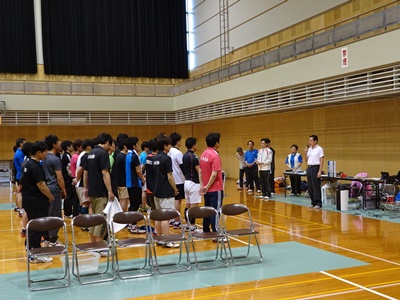 5月13日（日曜日）愛媛県実業団バドミントン大会開会式（県総合運動公園）の画像