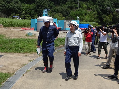 7月24日（火曜日）仮設浄水施設建設予定地視察（宇和島市三間町中山池）の画像