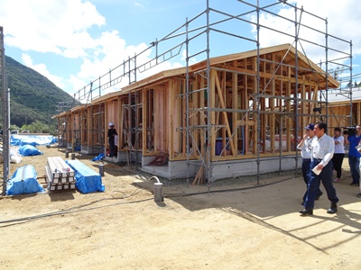 8月13日（月曜日）建設型応急仮設住宅視察（大洲市徳森）