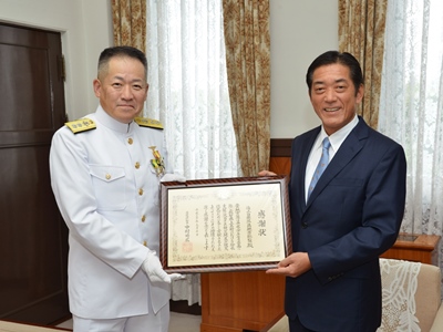 9月10日（月曜日）平成30年7月豪雨災害への貢献に対する感謝状贈呈式（県庁）の画像