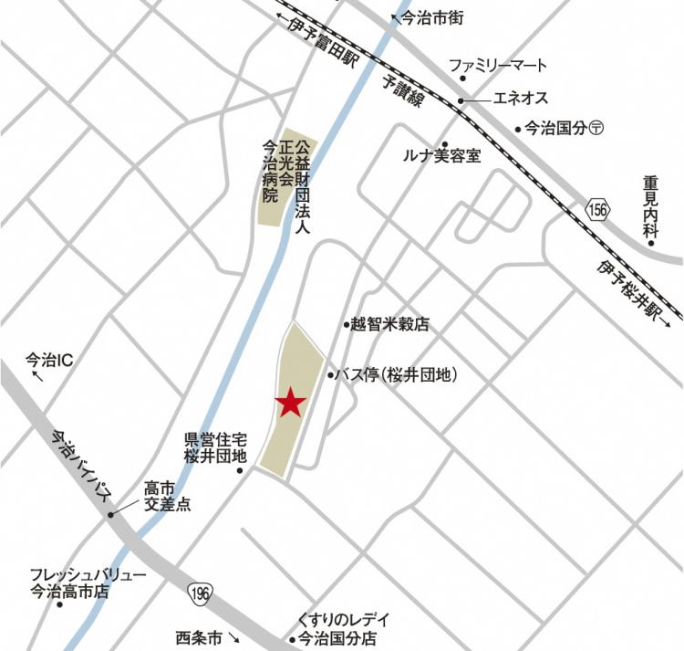 愛媛中央（本校：今治）地図2019