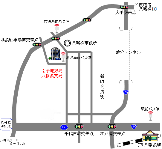 南予地方局八幡浜支局案内図の画像