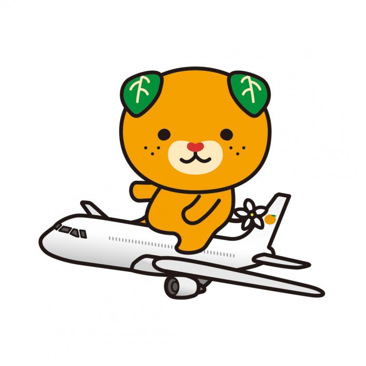 飛行機に乗るみきゃん