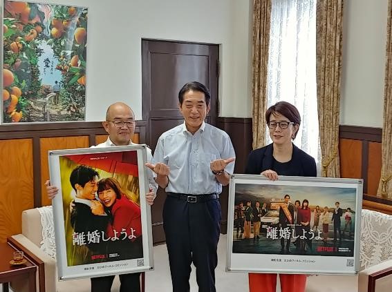 6月29日（木曜日）ドラマ「離婚しようよ」プロデューサー 磯山晶氏、監督 金子文紀氏の訪問 （県庁）の画像