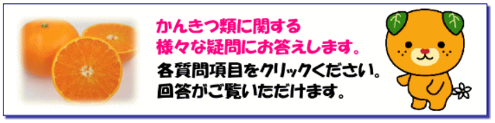 かんきつ類に関する様々な疑問にお答えします。各質問項目をクリックください。回答がご覧いただけます。