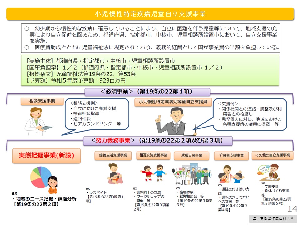 小児慢性特定疾病児童等自立支援事業の説明画像