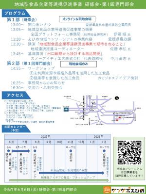 研修会・第1回専門部会開催チラシ（裏）